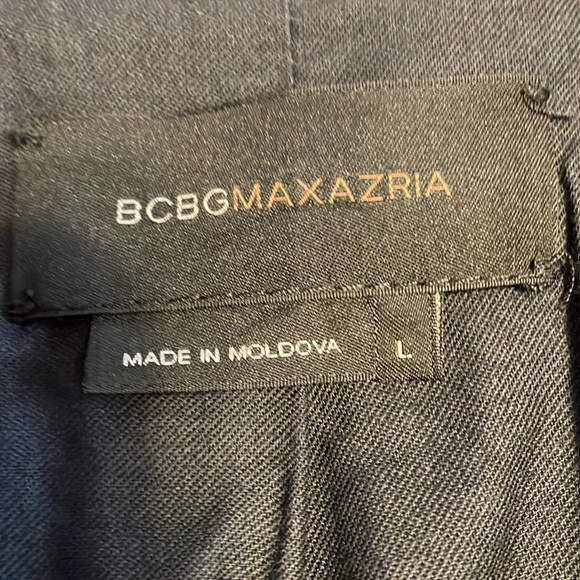 BCBGMAXAZRIA black lined blazor large two welt pockets cotton spandex - Picture 5 of 9
